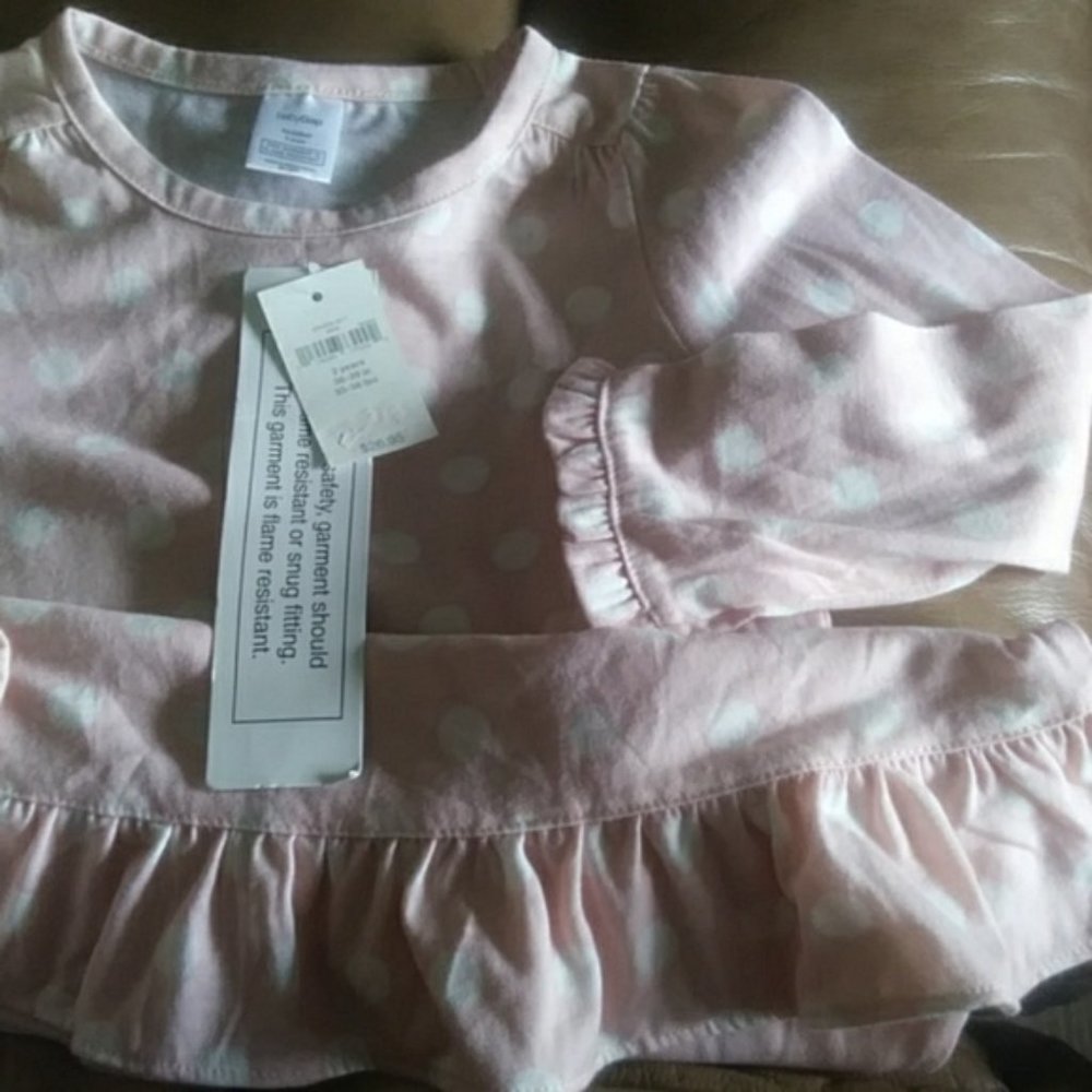 NWT Gap pink white polka dot ruffled nightdress - Picture 3 of 4